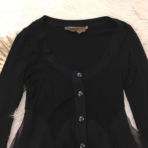 🖤SOLD🖤Twelve By Twelve Silk Ruffles Cardigan - Picture 2 of 8